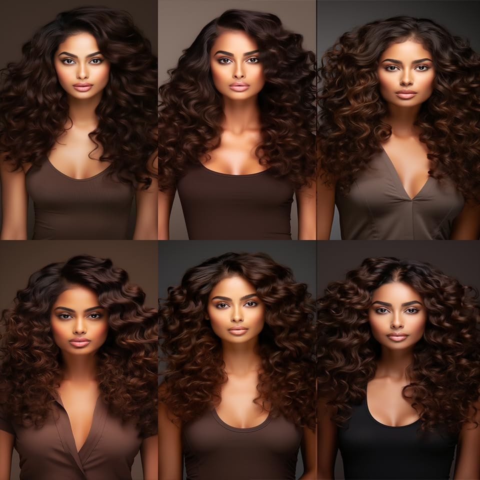 QEUOPE Dark Brown Deep Curly Bundles Color 4 Human Hair Chocolate Brown Deep Wav