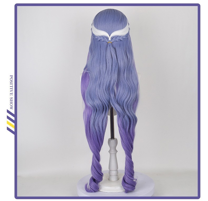 Zenless Zone Zero Vivian Cosplay Wig 100cm Ice Blue Ultra High Density ZZZ