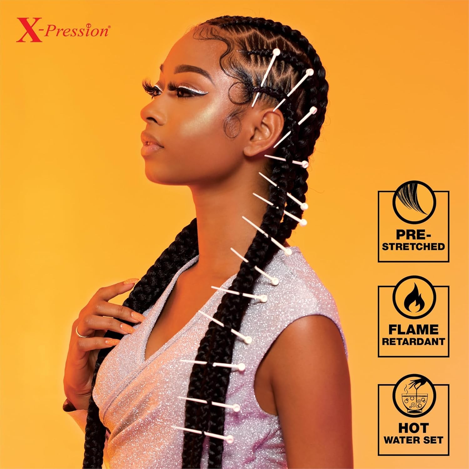prestretched braiding hair – 3x braid all kanekalon flame
