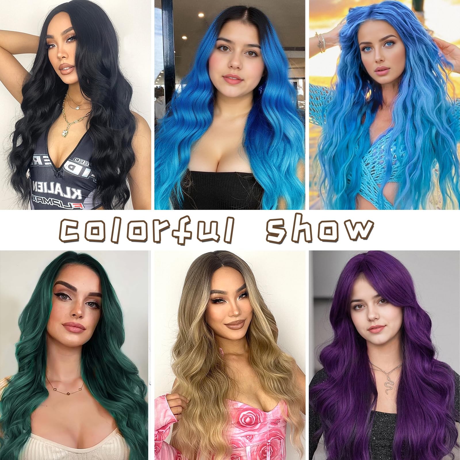 Long Black Wigs for Women 26 Inch Long Curly Wig Natural Looking Synthetic He…