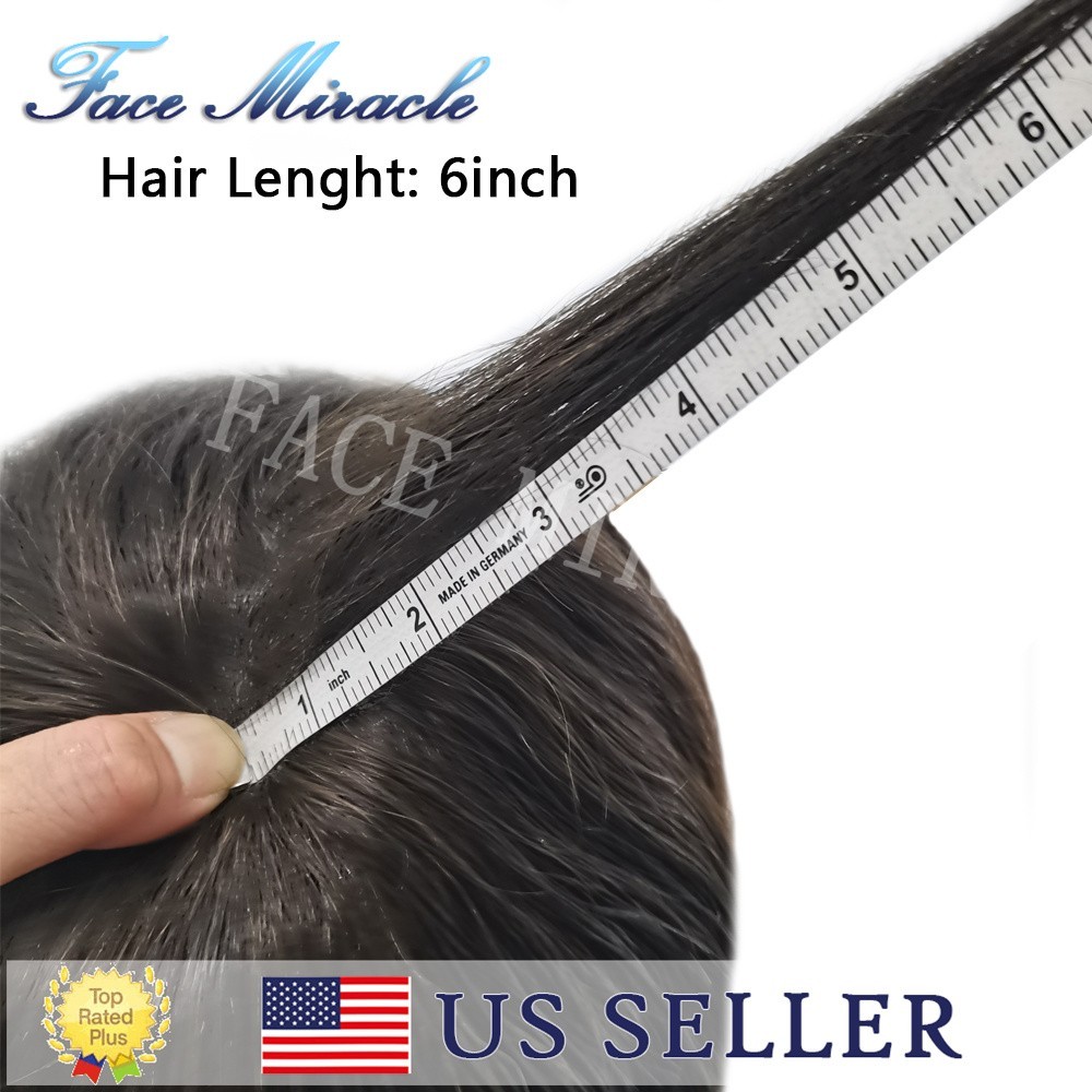 Ultra Thin Skin Toupee for Men Indian Human Hair System V-Looped PU Mens Toupee