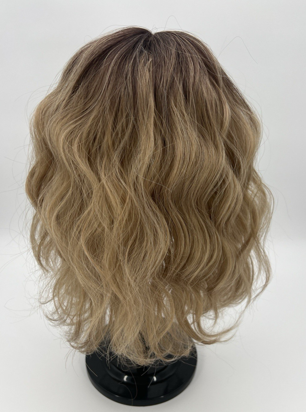 Ombre Brown Blonde w/ Dark Roots 12in Women Premium Hair Topper