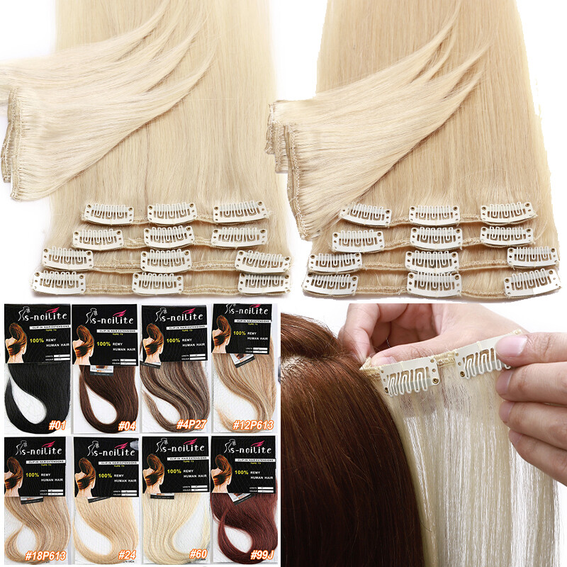 Premium Hair Extensions Clip In Real Remy Human Hair 8PCS Full Head Hairpiece US