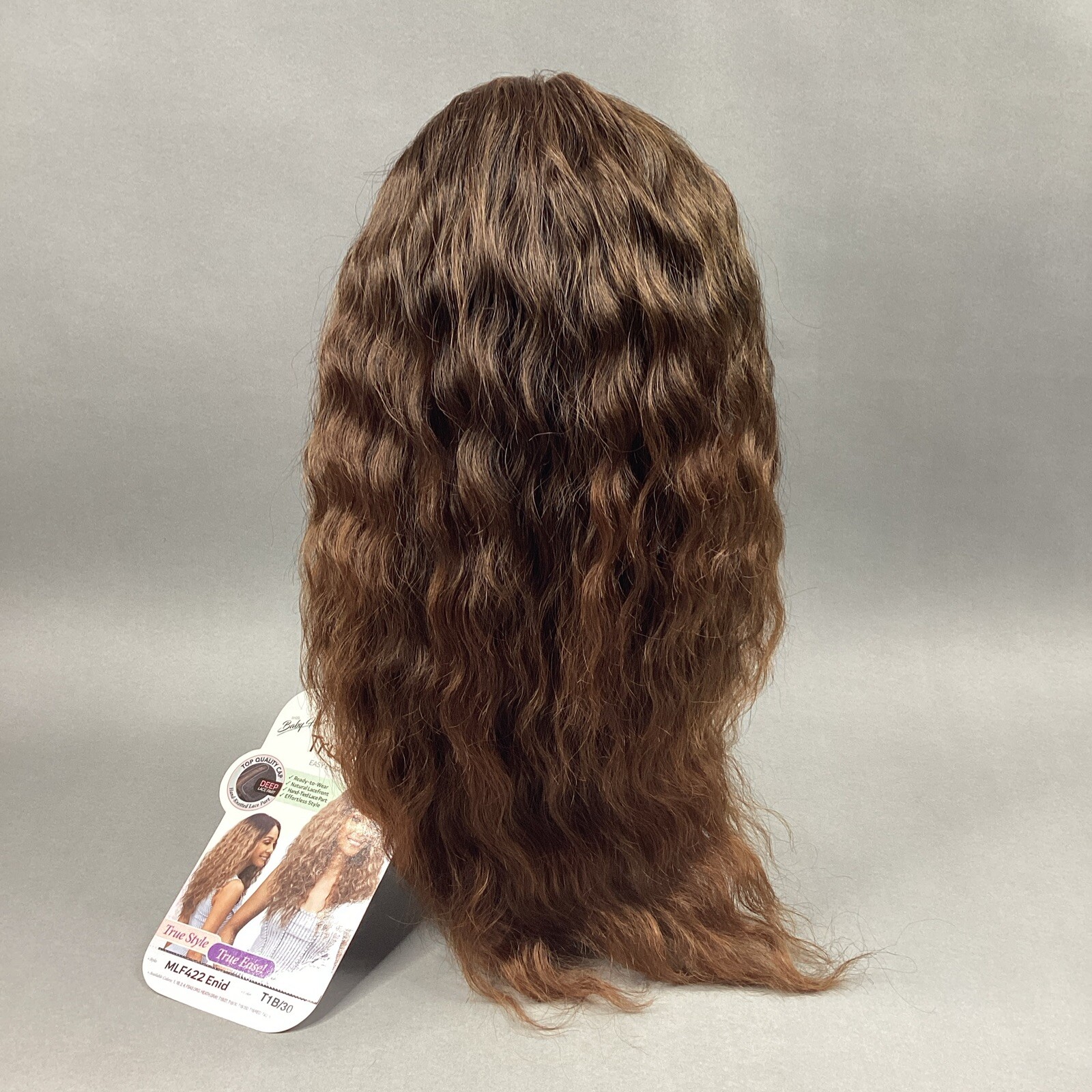 MLF422 Enid Wavy #T1B/30 Off Black Honey Brown Part Synthetic Lace Front Wig