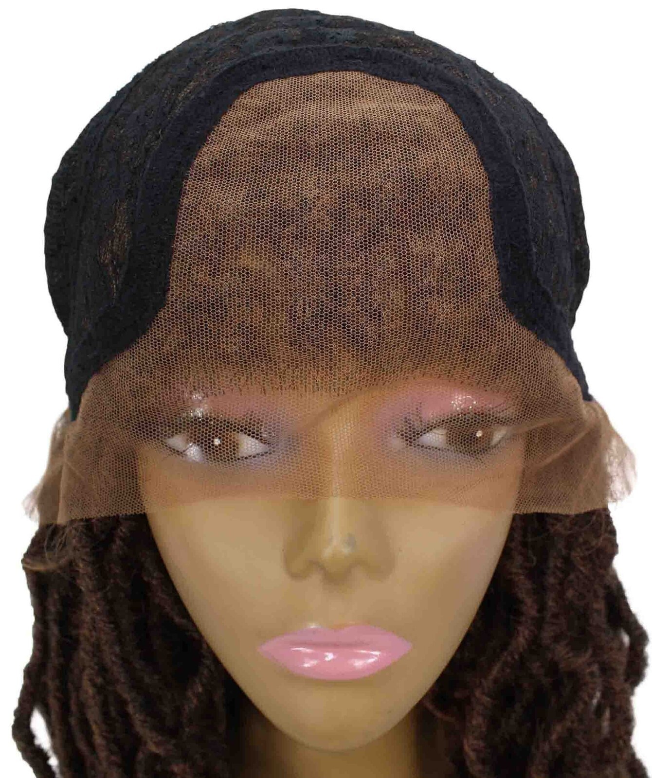 LUXLUXE Dara Curly Dara 22 in Long Dara 4X4 Hand Tied Lace Braid Braided Wig,