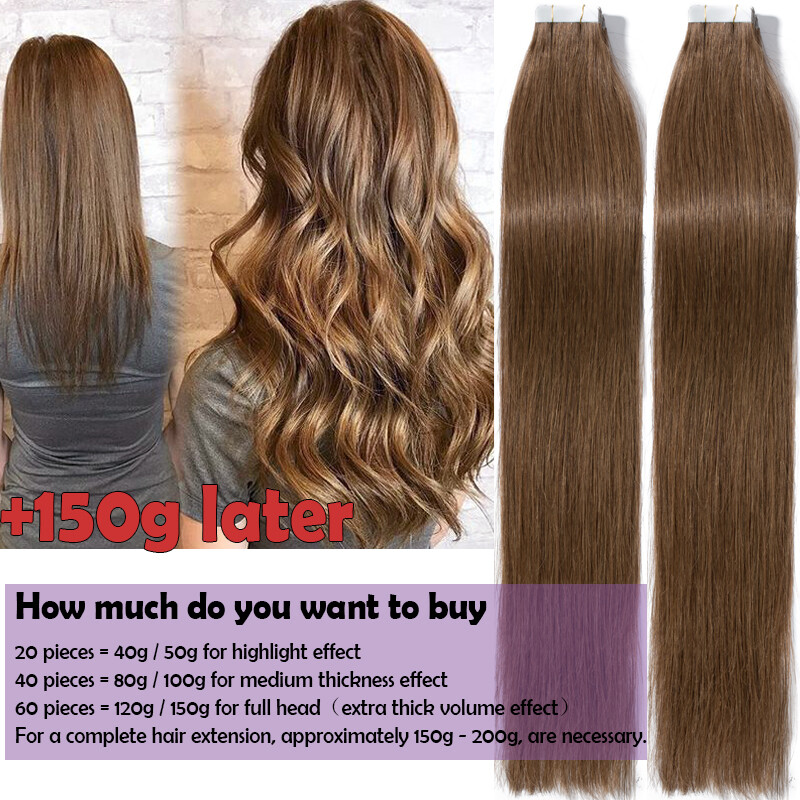 MY-LADY 60PS Tape In Russian Remy Human Hair Extensions Thick Skin Weft Balayage
