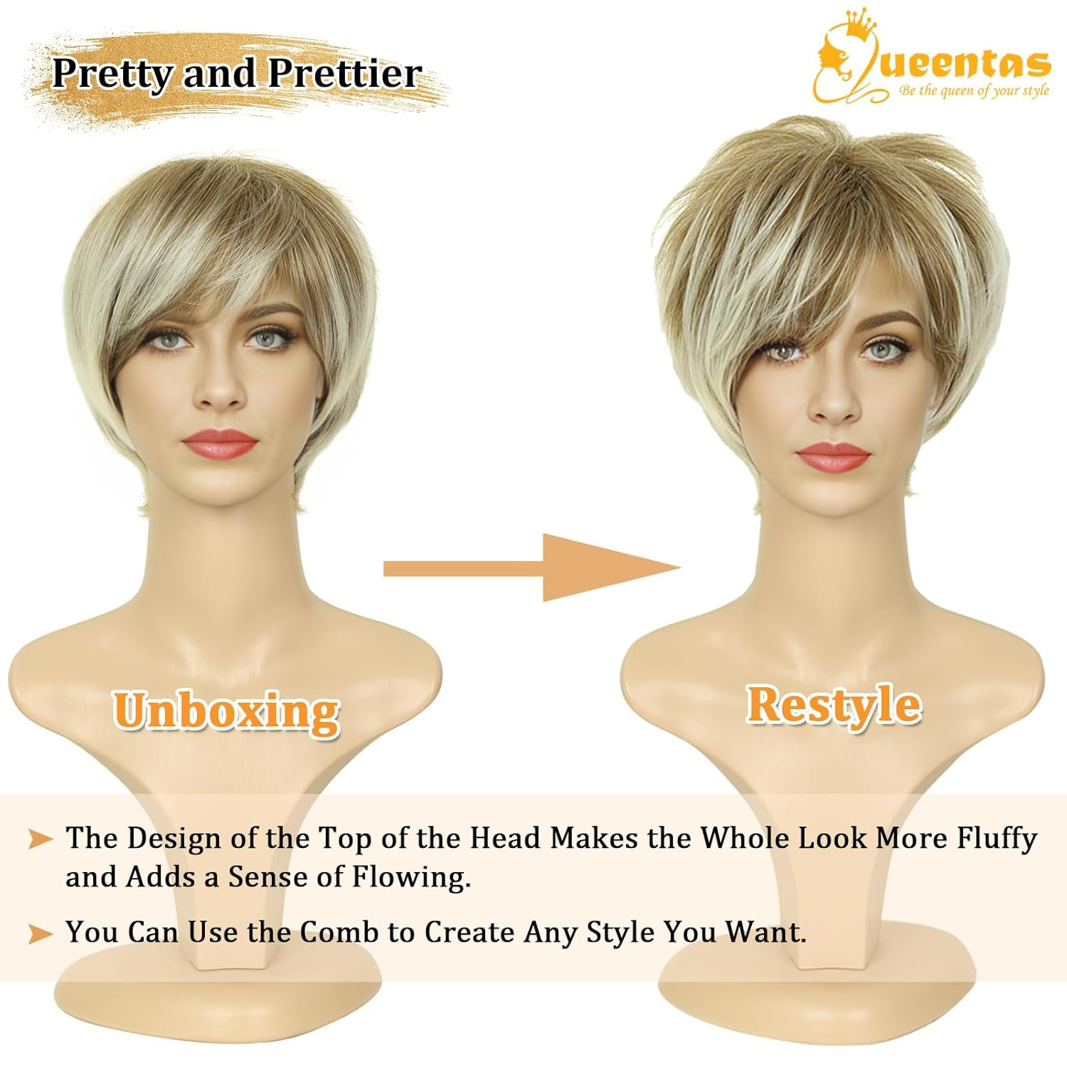 Short Wigs for White Women Pixie Layered Short Pixie Cut Wig Synthetic Hair Wigs
