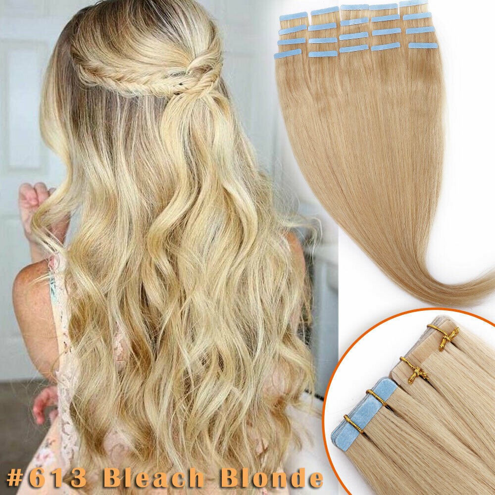 Invisible Seamless Tape In Hair Extensions Skin Weft 100% Remy Human Hair 40PCS