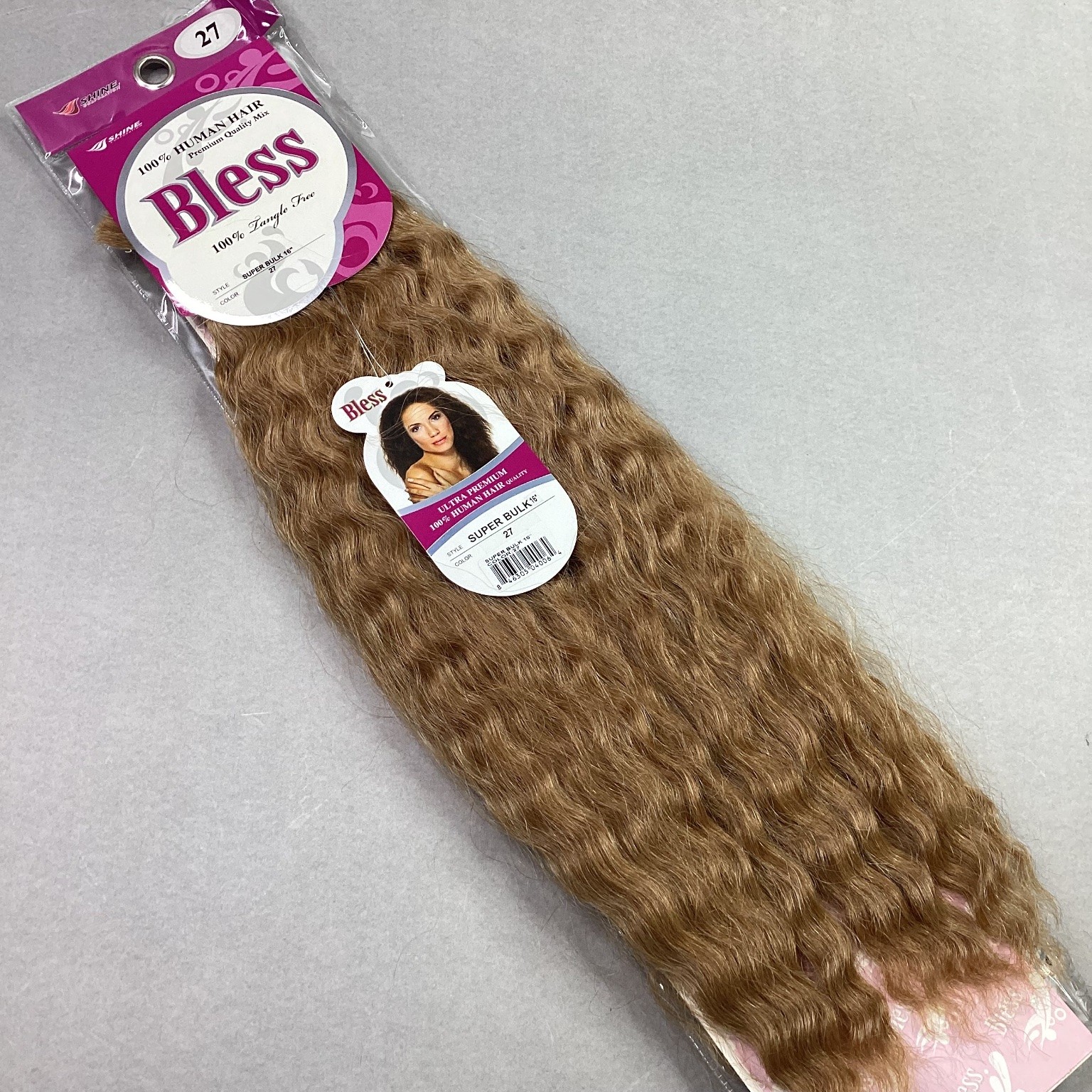 Bless Super Bulk 100% Human Hair Extensions 16″ Color 27 Wavy Tangle Free