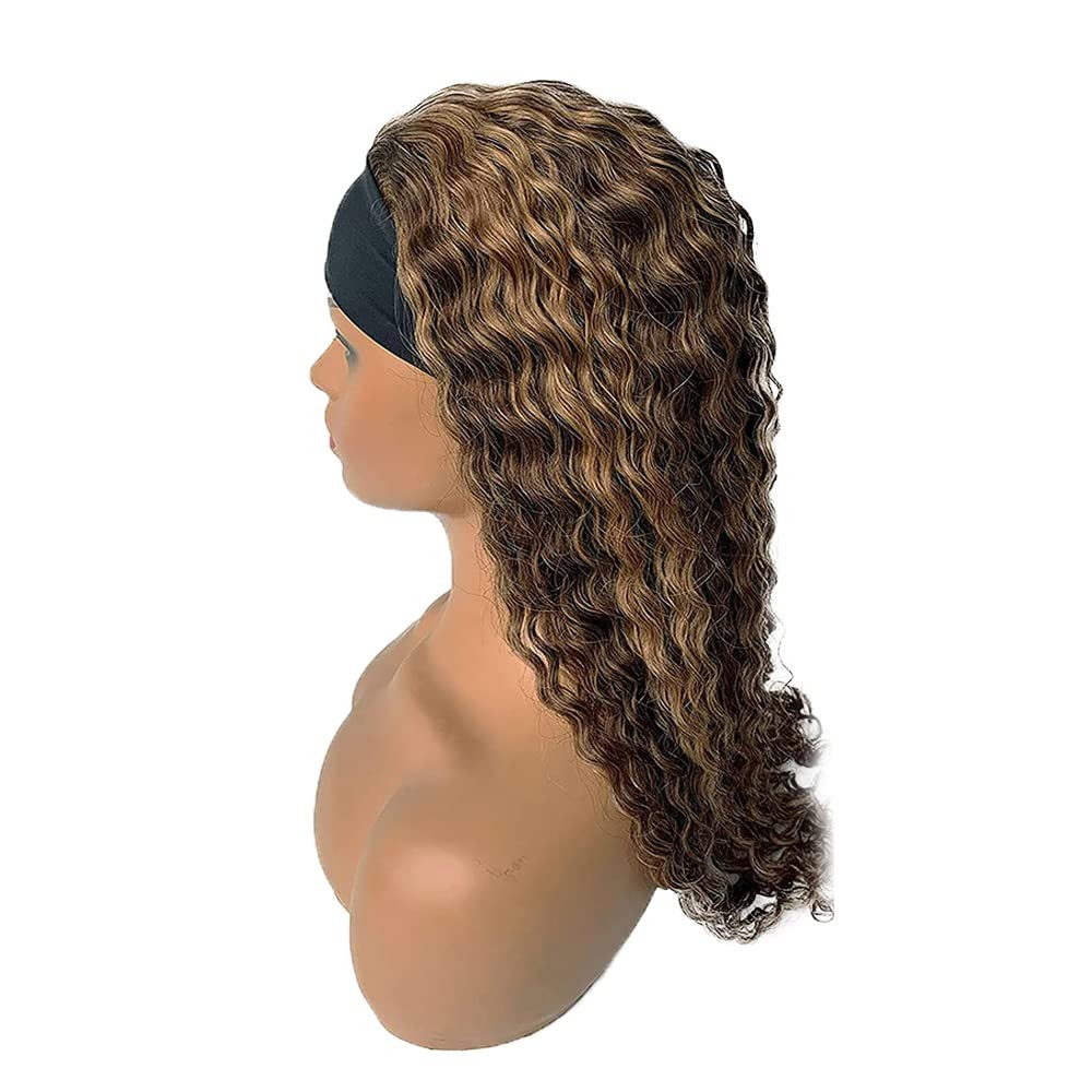 Yiweyowe 32 Inch P427 Blonde Headband Wig Human Hair 150 Density Grade 8A