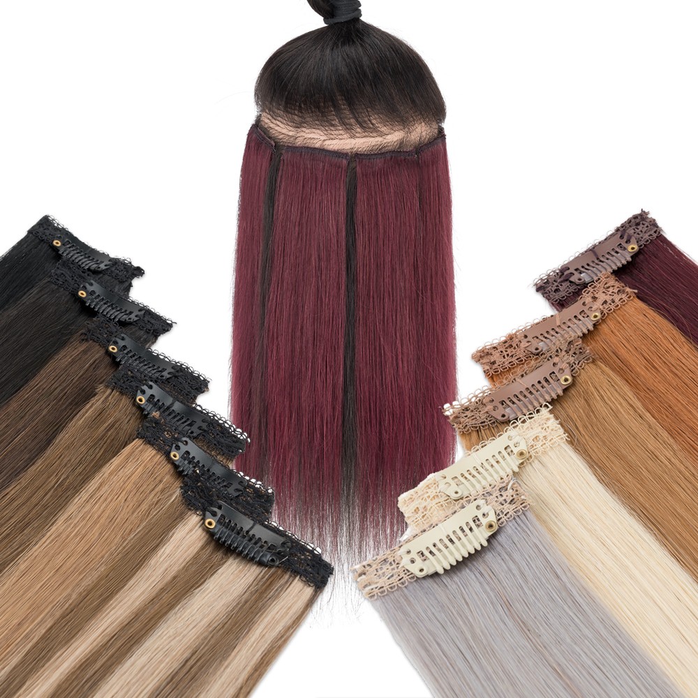6pcs Clip in 100% Real Human Hair Extensions Hairpiece Short Straight Thick Weft