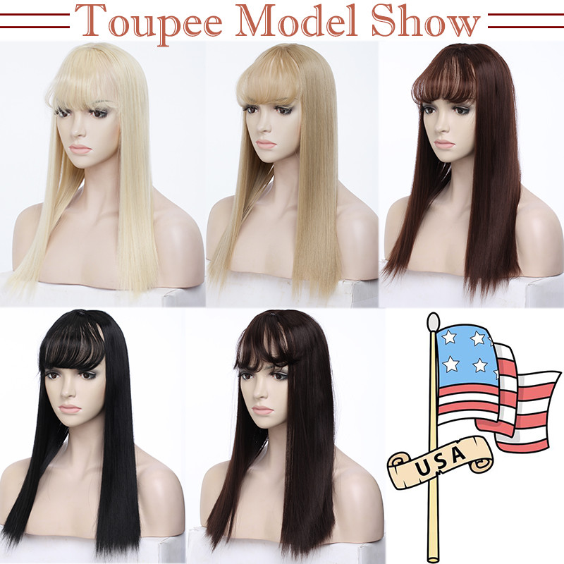 Black Brown Blonde Women Silk Base Topper For Human Hair Top Piece Natural Line