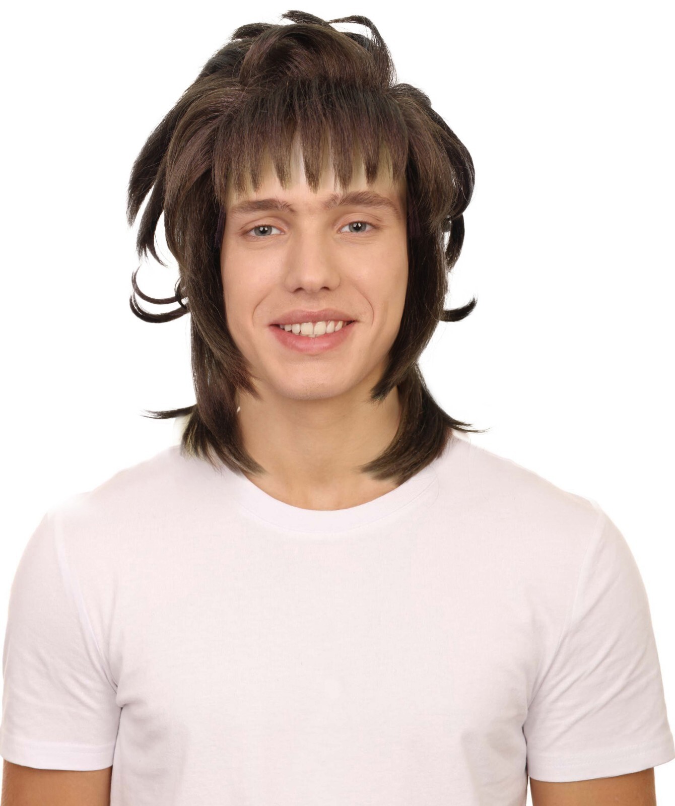 HPO Adult Men’s Brown Spiky Anime Character Wig, Best for Halloween,HM-1620