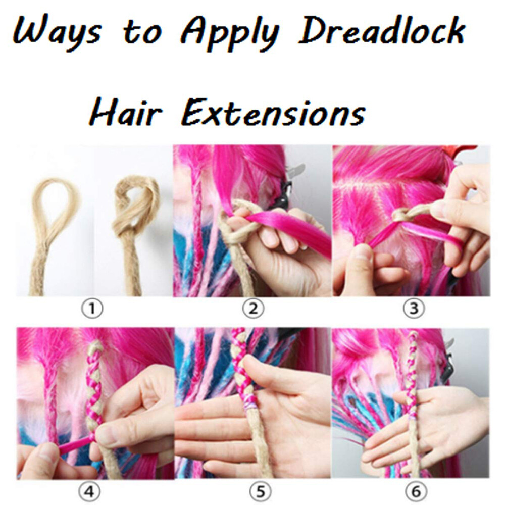 100% Natural 20″ Crochet Braids Sew in Locs Dreads Reggae Hip-Hop Hair Extension