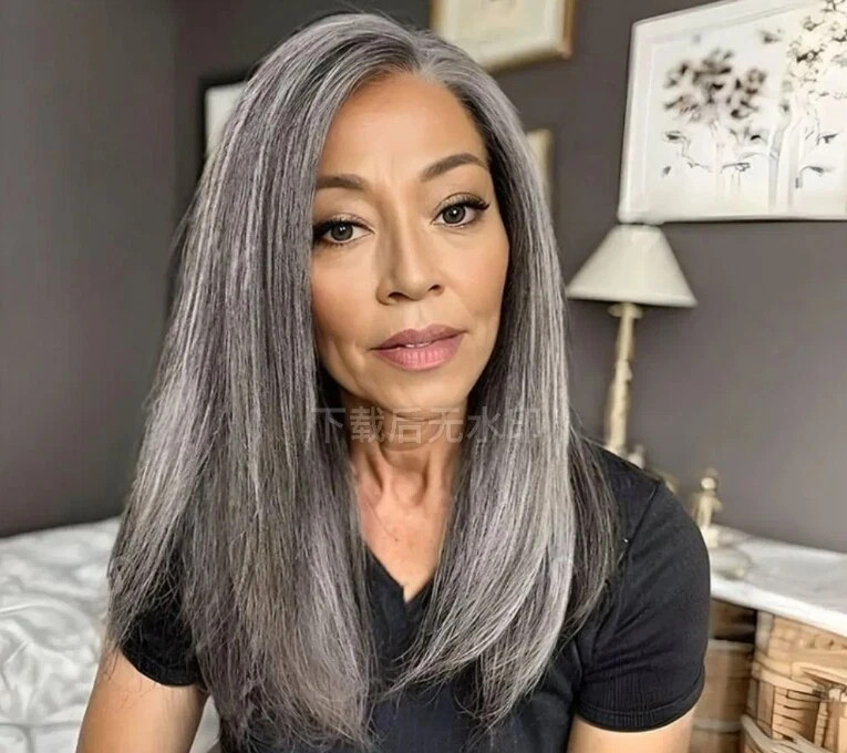 Straight Salt and Pepper 100% Human Hair 13×4 Lace Front Wigs