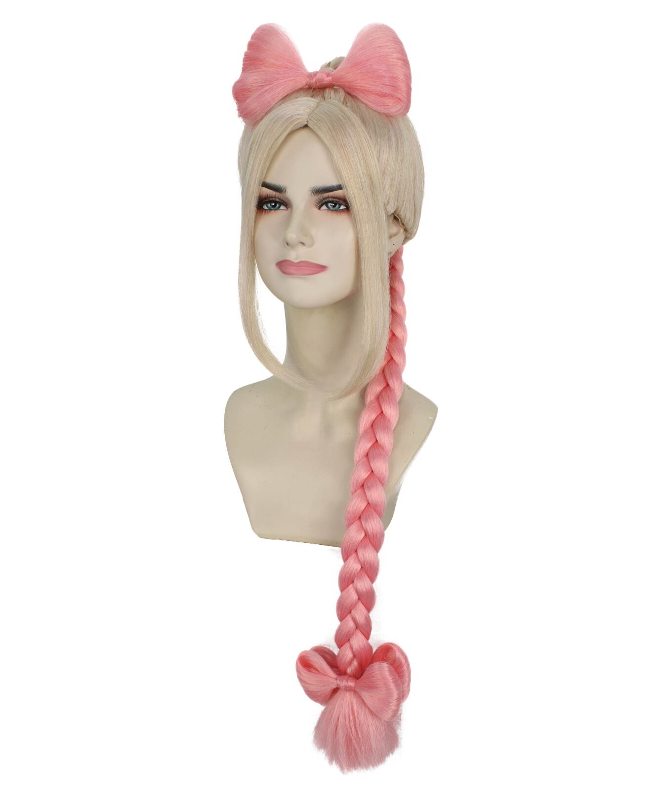 HPO Products Adult Women’s Pink & Blonde Somi Braided Ponyta, Halloween, HW-7126