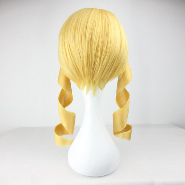 Short Resistant Cosplay Wig Party Wigs Full Synthetic Hair Anime 45cm/17.7″ Gold