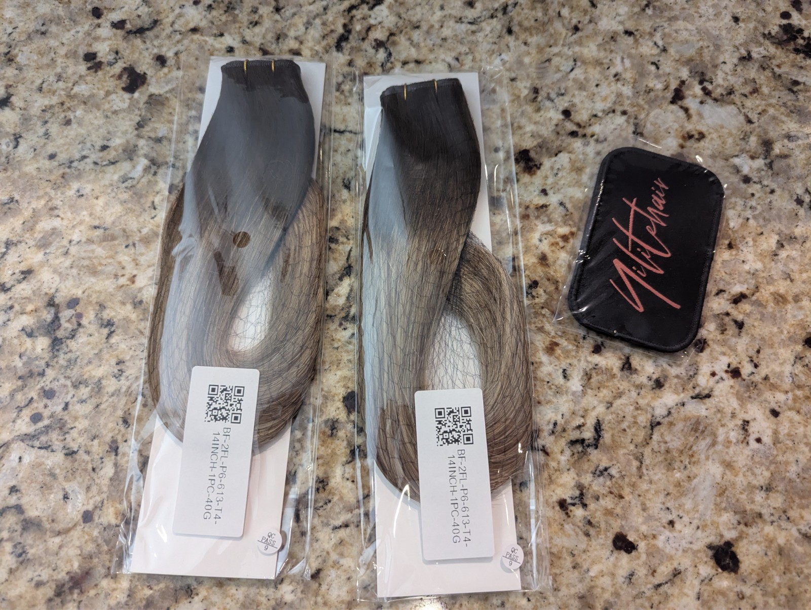 YILITE Women’s Seamless Human Hair Weft Extensions 2 Pack 40g (#P6/613/T4) 14 in