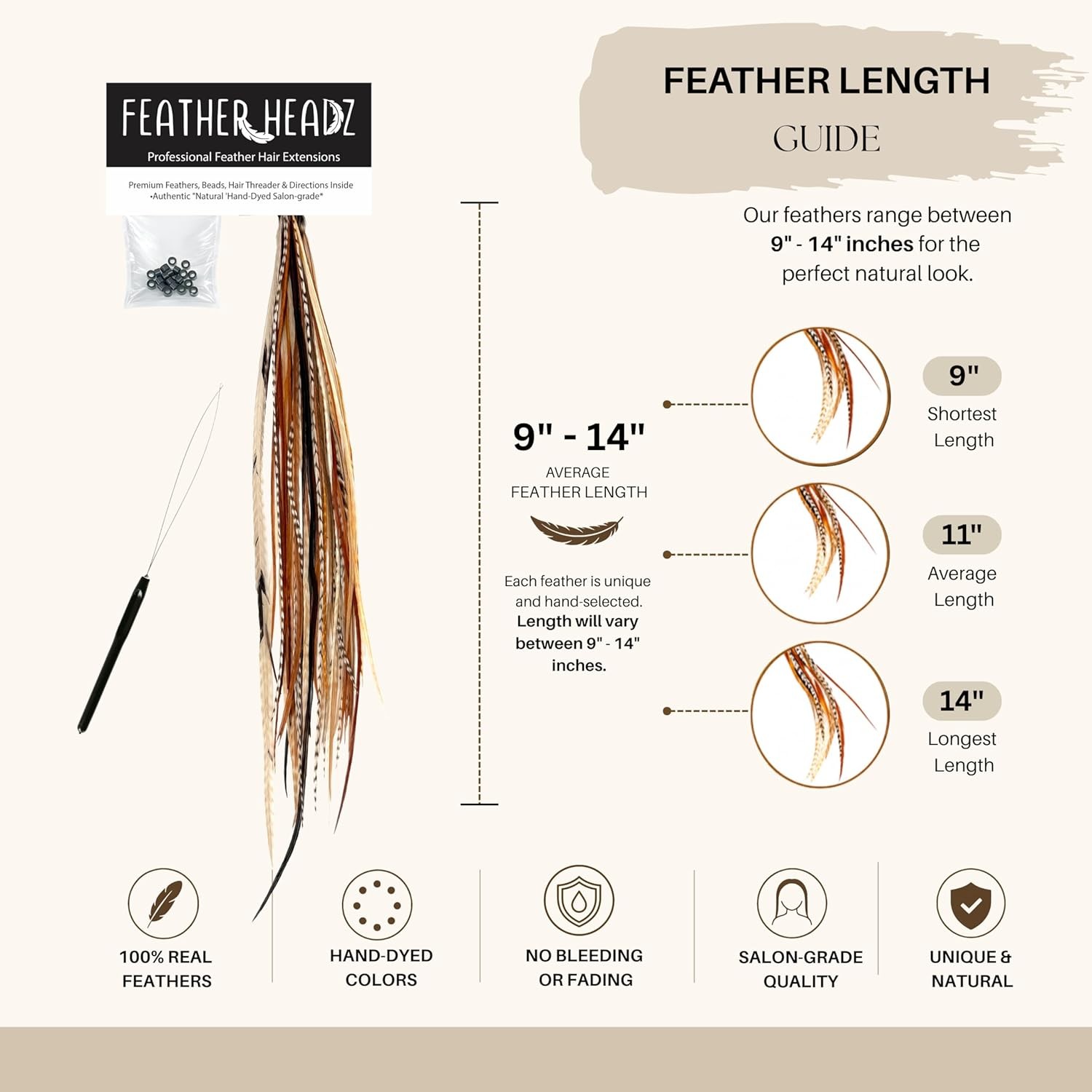 21 Color Hair Extensions – 9”–14” Long – DIY Rooster Kit with 20