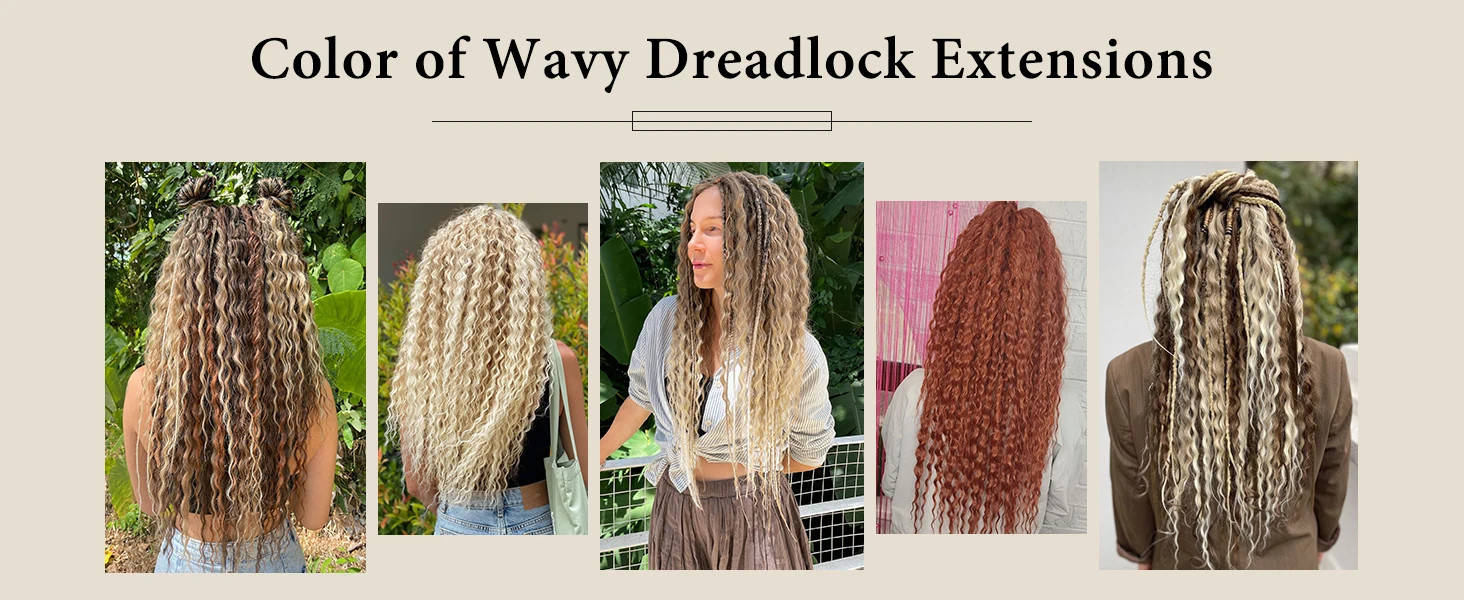 Single End Dreadlocs Braids Hair Extensions 3 In 1 Mixed Hippie Style for Women