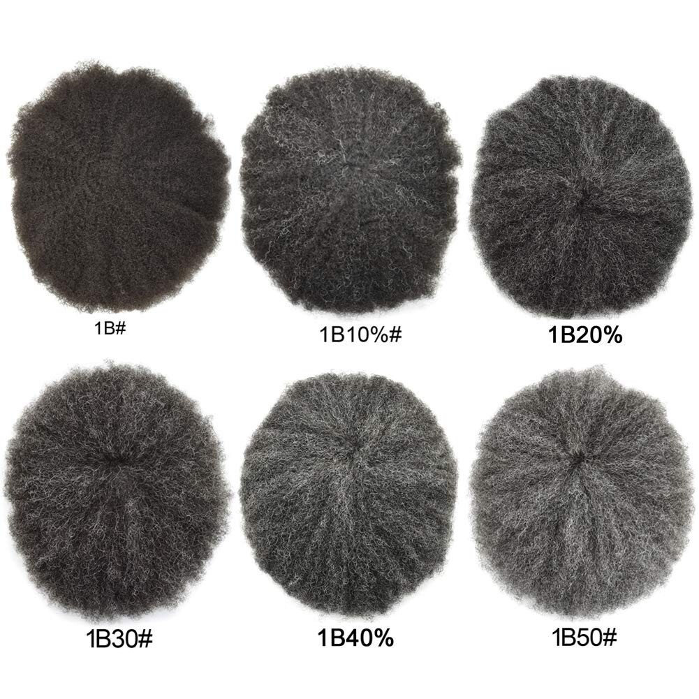 Afro Curl Mens Toupee French Lace FrontHair piece African American Hair Systems