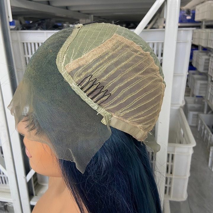 30inch Dyed As Shown Silk Straight 13×4 Transparent Lace Front Wig Human Hair