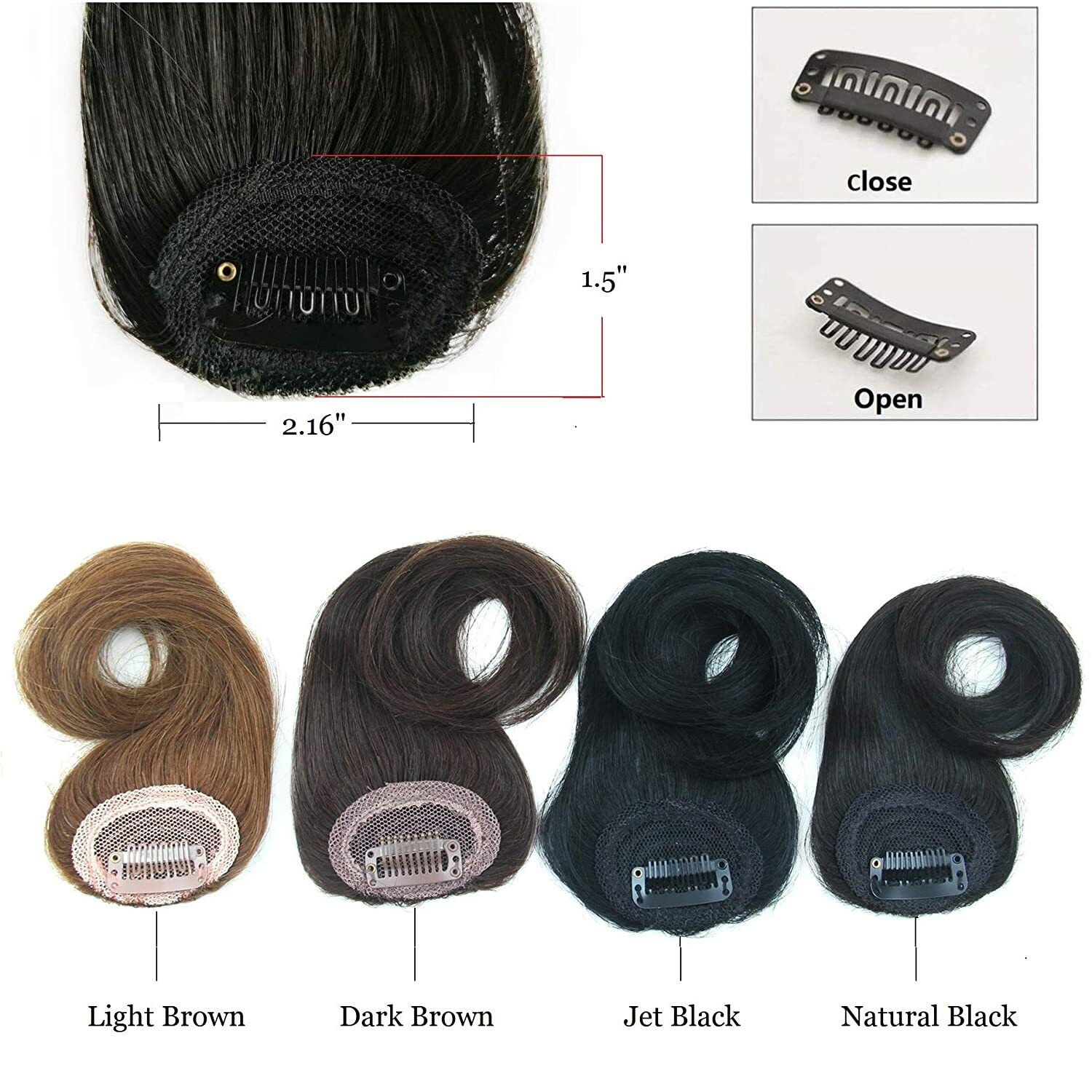 Wavy Side Bangs 100% Remy Human Hair Fringe Front Bangs Clip in Hair Extensions