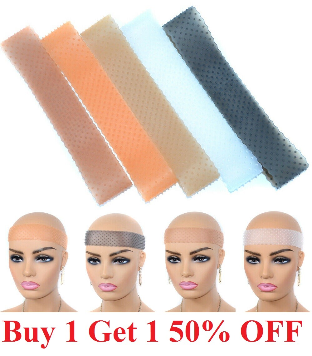 Wig Grip Adjustable HeadBand silicone Elastic Comfort hair gripper Band Caps
