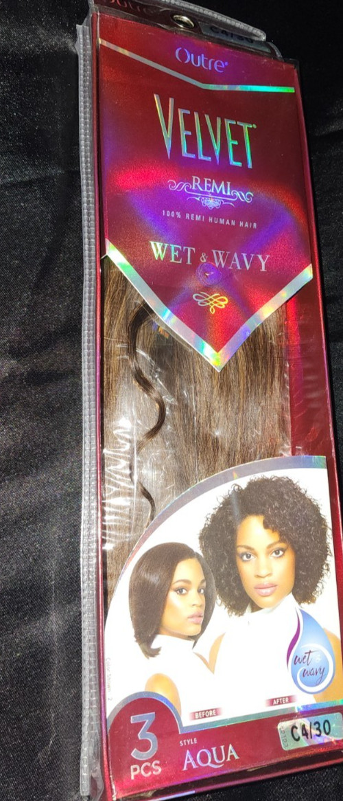 Outre Velvet Remi Wet & Wavy Human Hair Weave 3 PCS Set Aqua Breeze & Tropical