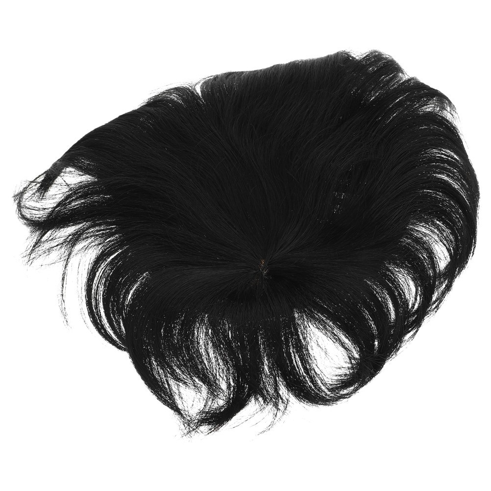 Men Short Synthetic Hair Wig Toupee Hairpiece 17.5X15.0X4.5 cm For Hair Loss