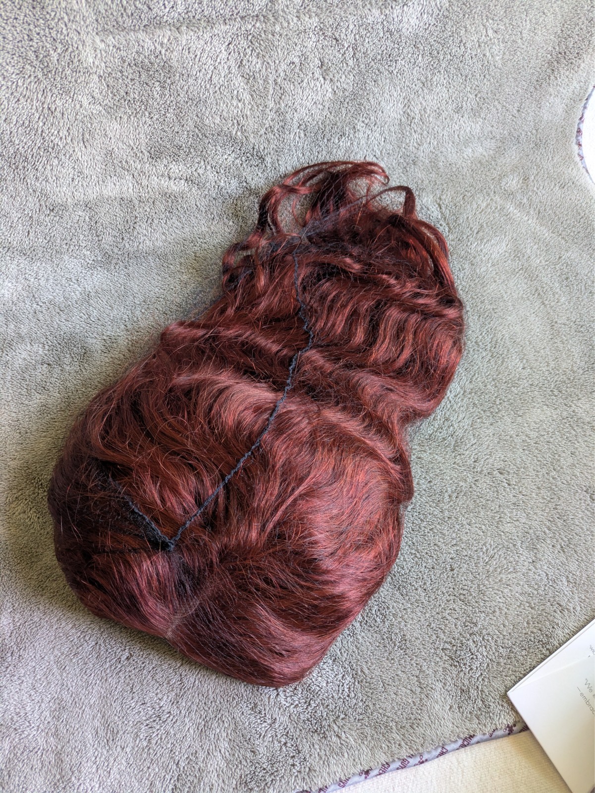 Luvme Human Hair Wig Red Long 19″ w Box Unused