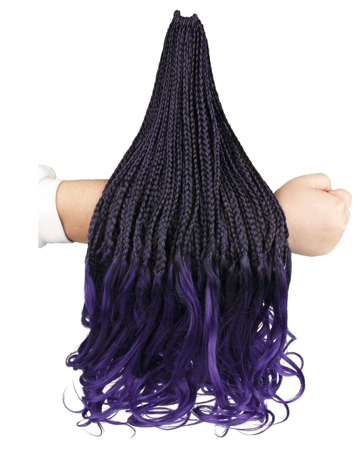 Youjare French Curl Crochet Braids for Black Women,18 Inches 8 Packs Ombre Purpl