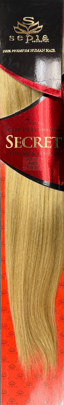 Sepia Secret Premium 100% Human Hair 18″ Clip-In Extensions 7pcs #18/22 Blend