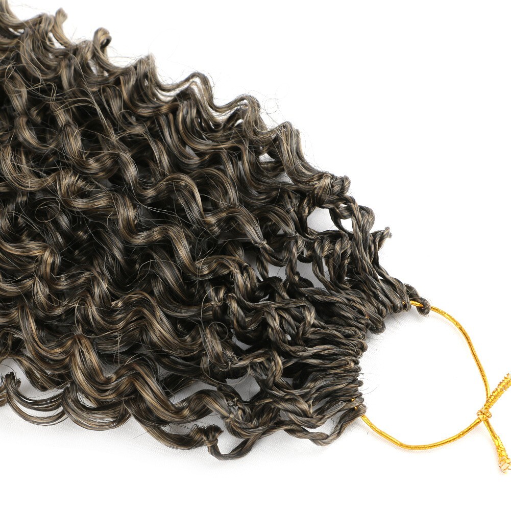 8″ 12″ Curly Water Wave Crochet Braids Pre-looped Twist Braiding Hair Extensions