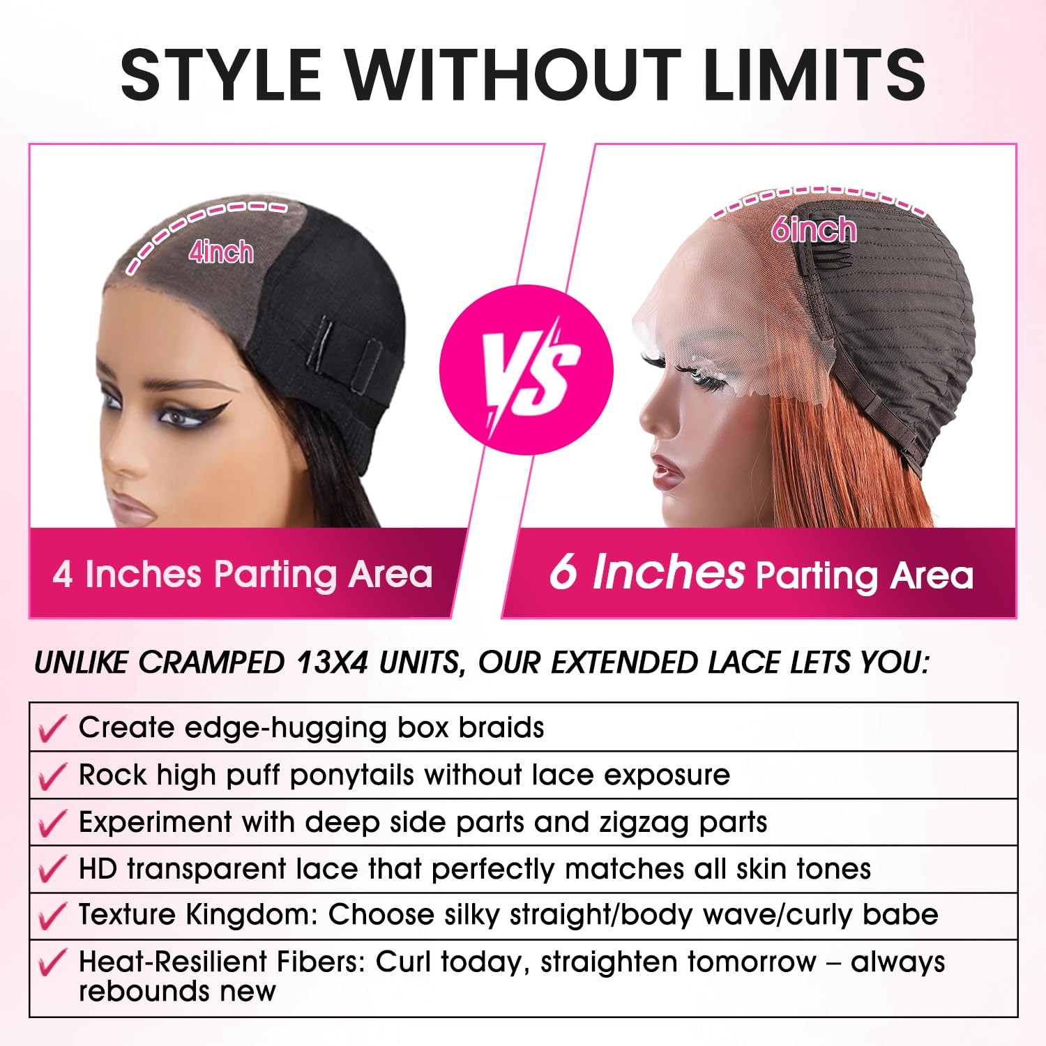 13×6 Lace Front Wigs,Glueless Synthetic HD Transparent Lace Wig,200% Density …