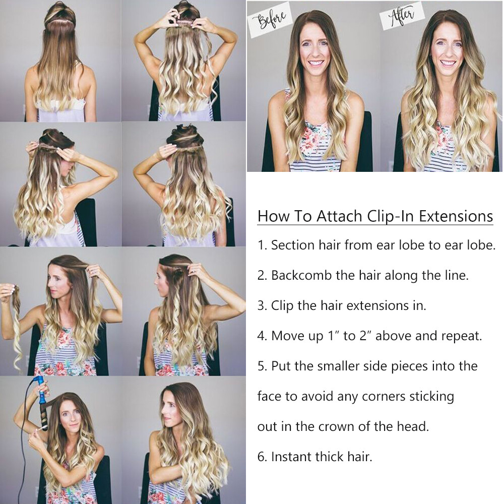 100% Human Hair Extensions Clip In Real Remy Hair Extensions Full Head CLEARANCE