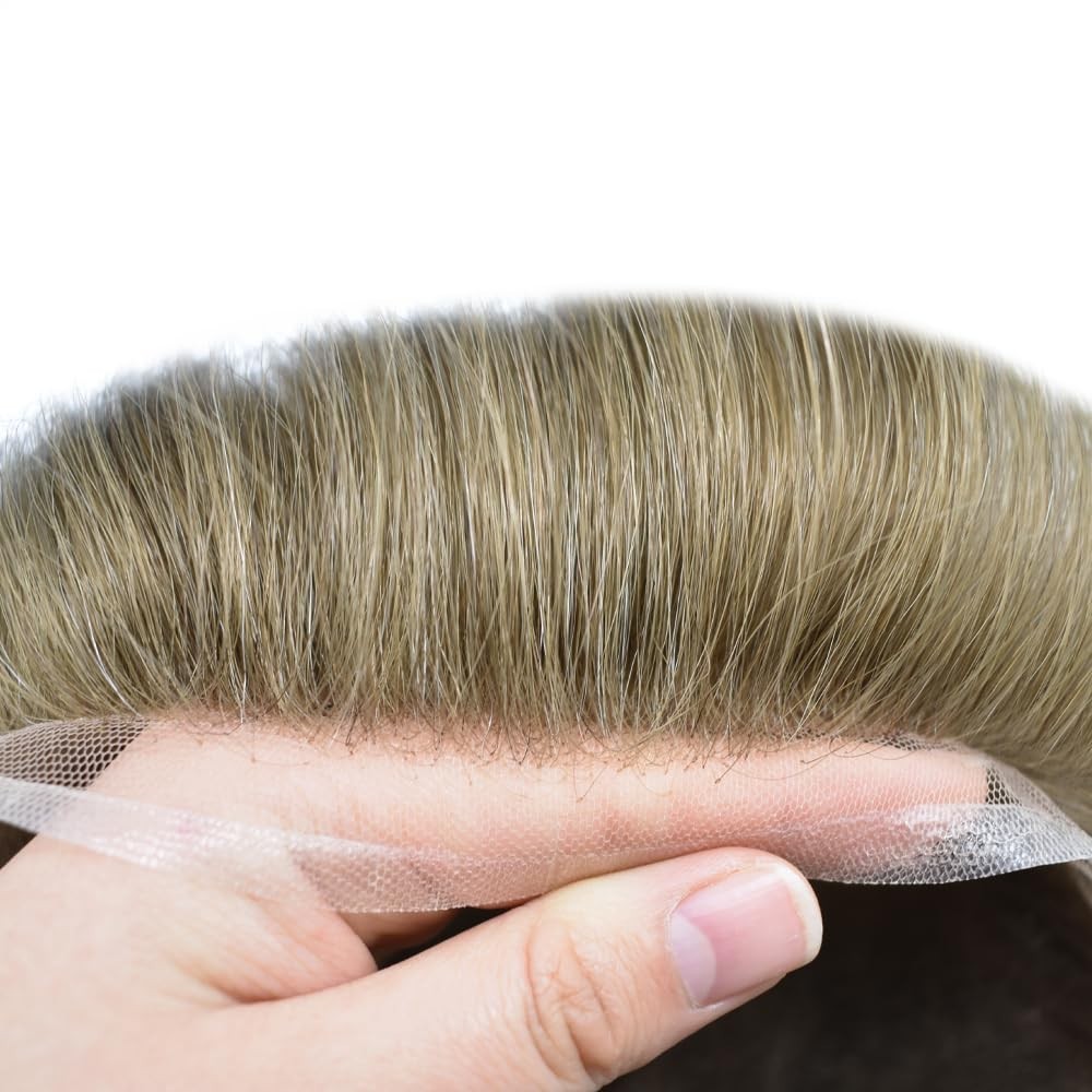 Swiss Lace Men Toupee HairpieceFull French Lace Hair Replacement System For Man