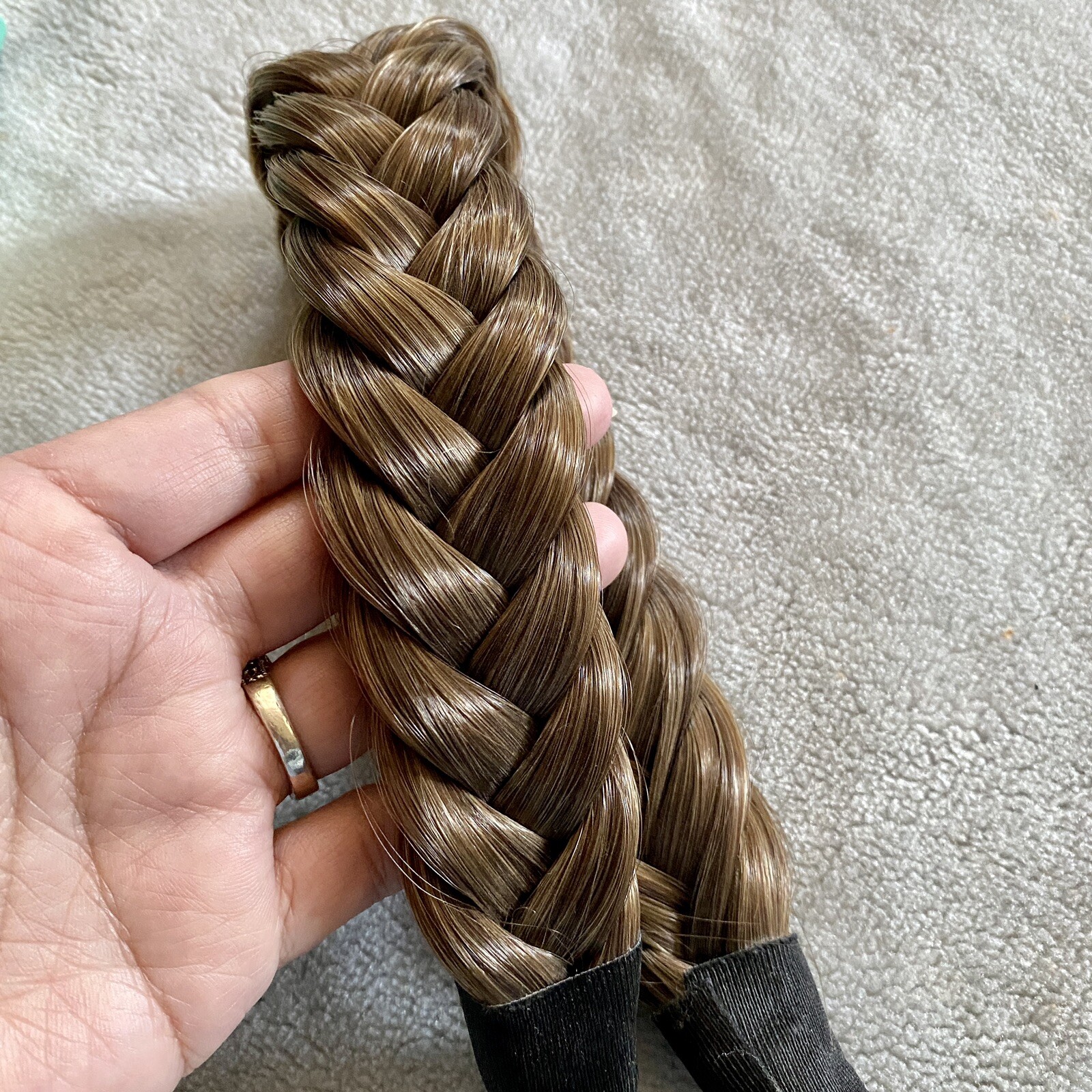 Madison Braid. Ashy light brown Color. Two Strand Hair Piece. 1.5” Wide