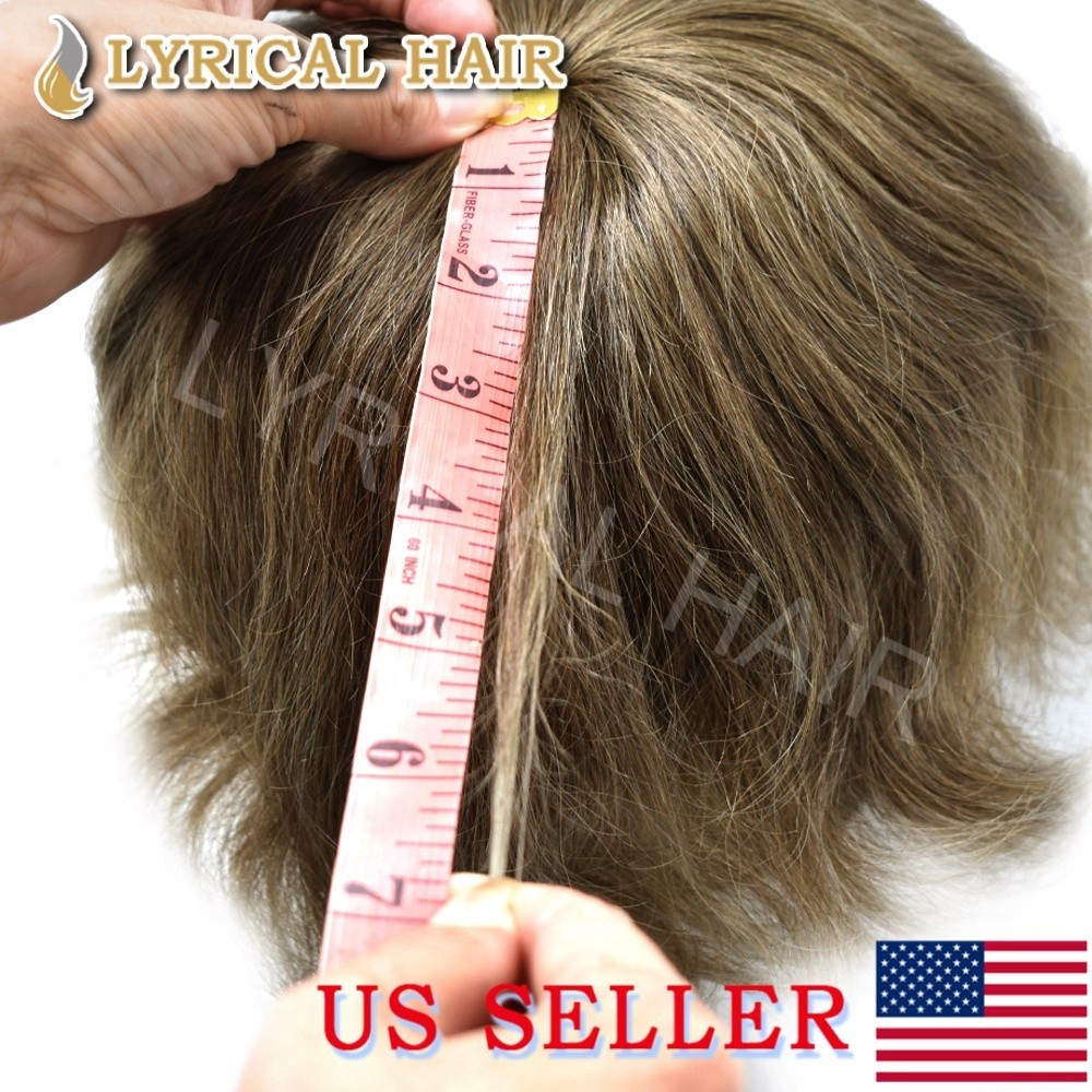 US Swiss Lace Front Mens Toupee Human Hair System Thin Skin PU Hairpiece For Men