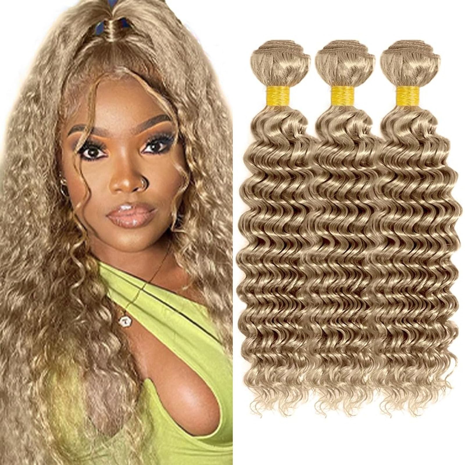 Honey Light Blonde Jerry Curl Bundles Human Hair 12A Raw Hair Color 22 Bundle…
