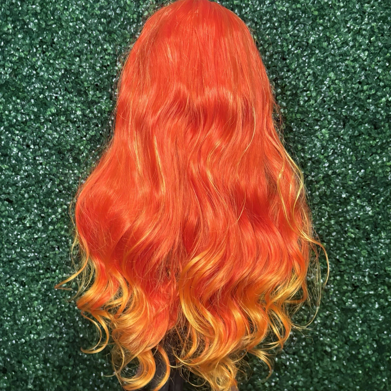 BRAND NEW 28 inch Fire Ombre’ Orange Lace Front Luxury Synthetic Wig