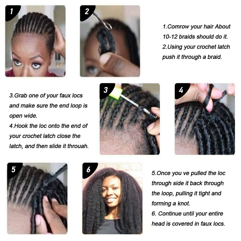 3Packs Black Hair Crochet Afro Marley Kinky Curly Hair Extensions Synthetic 18in