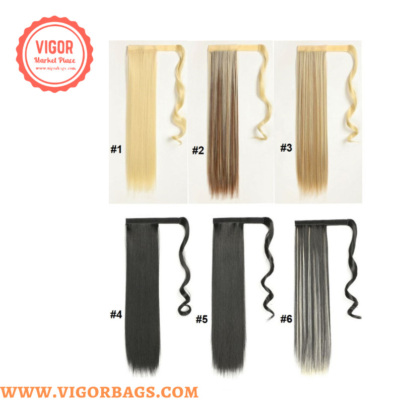 Long Straight Ponytail Hair Synthetic Extensions Heat Resistant