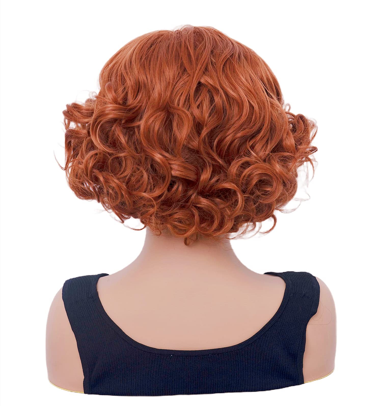 Gerulyss Short Copper Red Wavy Wigs for Women 21.5 – 22.5 Inch,