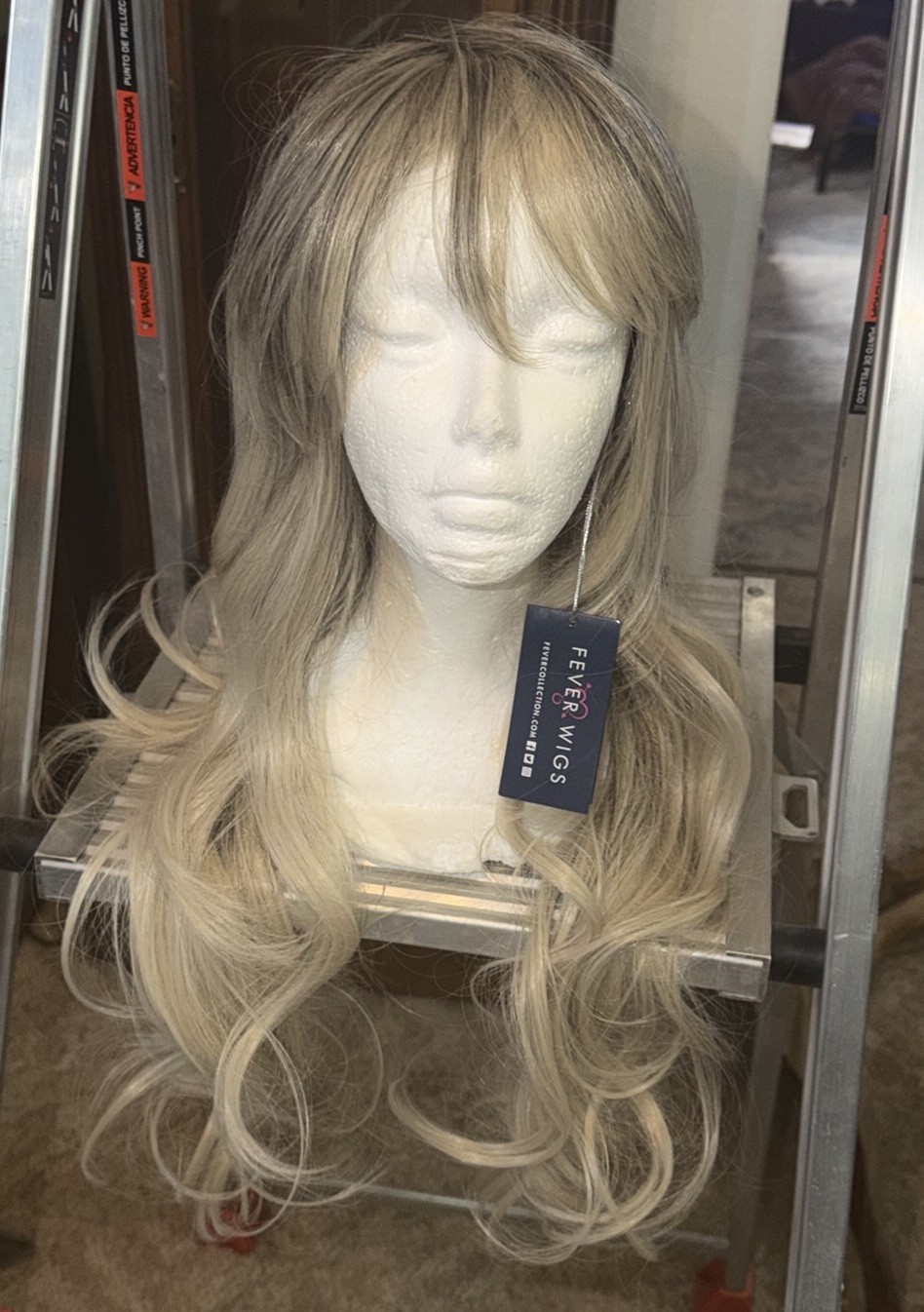 NWT Fever Wig By Smiffys Sienna Wig (Blonde with Dark Roots 26in