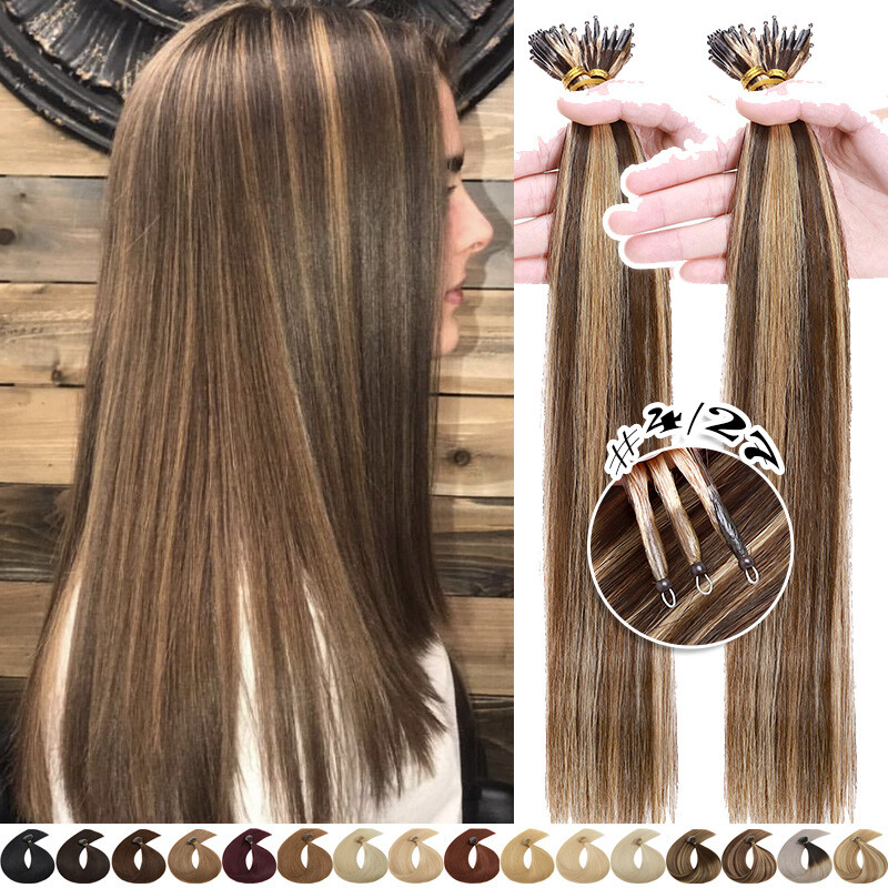 HIGHLIGHT Nano Beads Nano Ring Tip Human Hair Extensions 100% Real Remy Thick 1G