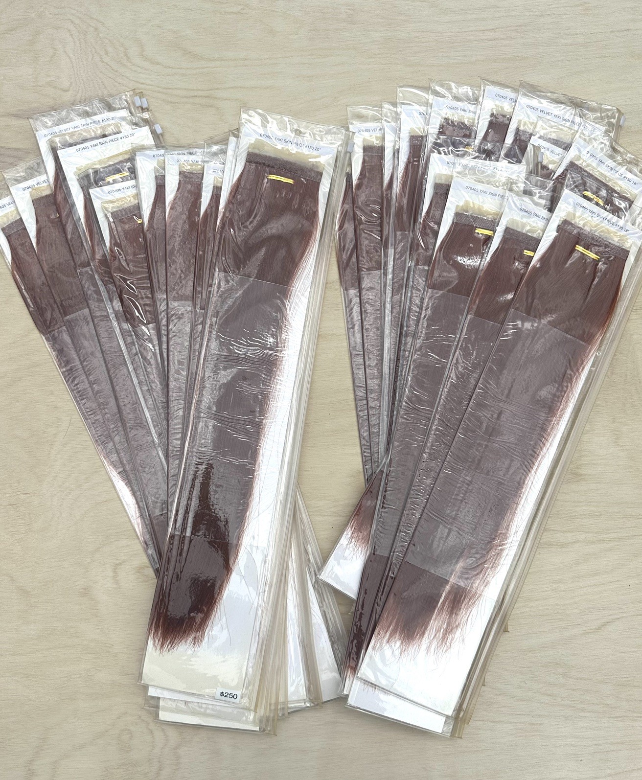 ALL 25 Pieces Yaki Copper Red 20”, 18”, 100% Human Hair Extensions #130