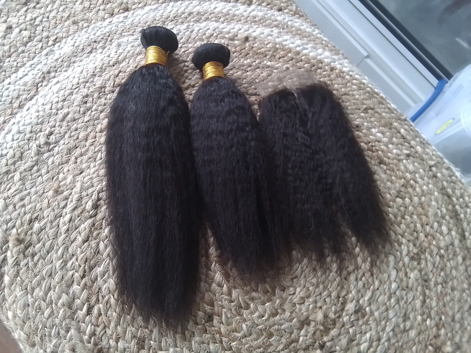 12A 14+16&12INCH 4×4 CLOSURE BRAZILIAN VIRGIN HUMAN HAIR KINKY STRAIGHT 250g 1B#