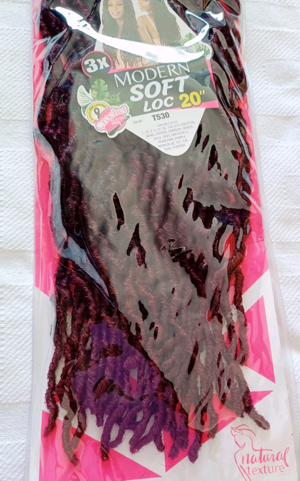 Mayde Beauty Crochet Braid Soft Locs 3X Modern Loc 20″ Color T530 Burgundy Red