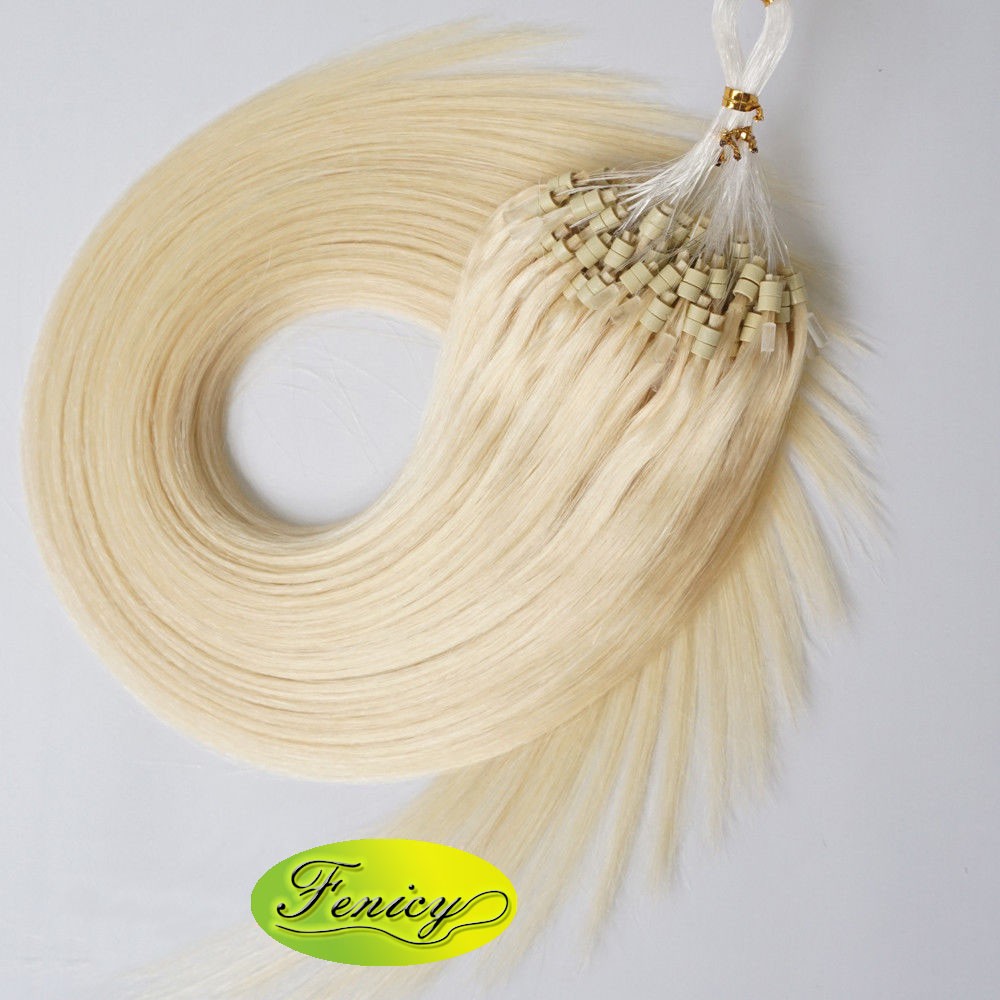 Micro Ring Loop Beads Tip Hair Extensions 100% Real Brazilian Human Hair 50-100s